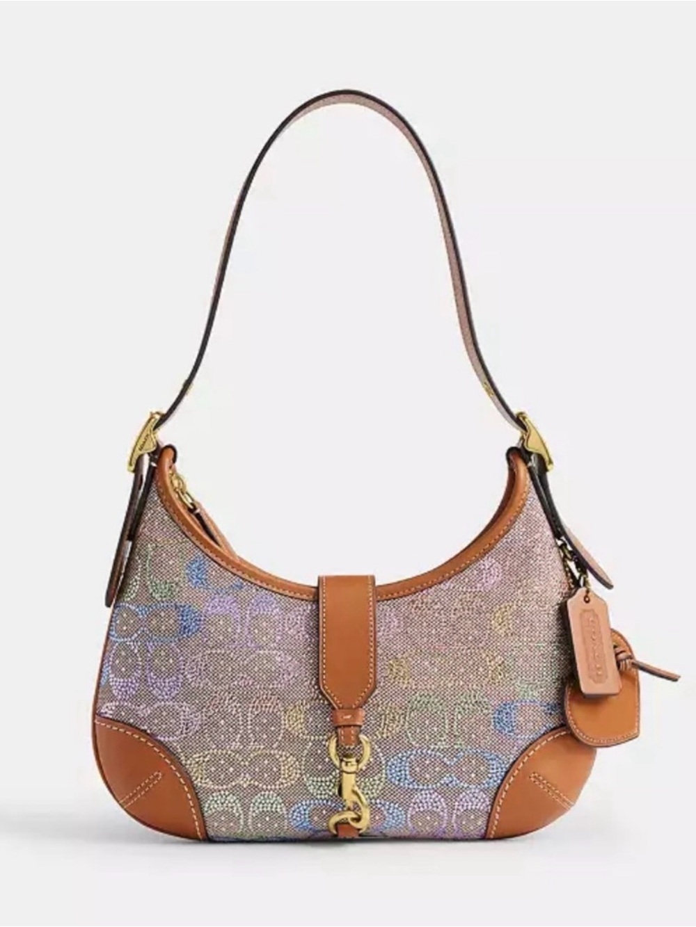 Brand New! Coach Rainbow Crystal Signature Jacquard Hobo Bag 🌈🌈